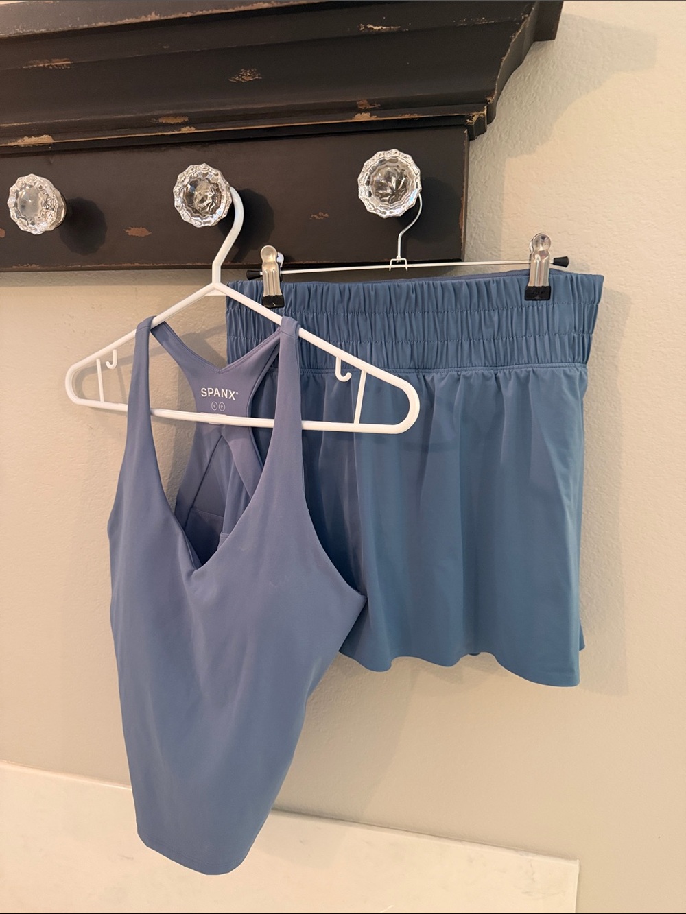 SPANX Soft Blue Racerback Tank with Matching Skort